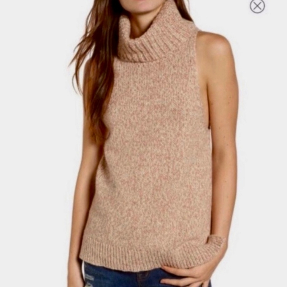 Madewell Turtleneck Cutaway Sweater-Vest Sz M